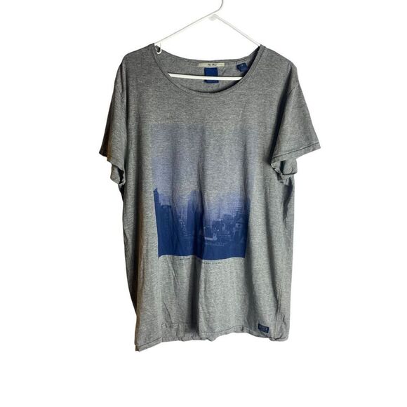 Scotch & Soda Mr. Blue Graphic T-Shirt XL Gray Amsterdam Blauw City Skyline Tee - Picture 1 of 6